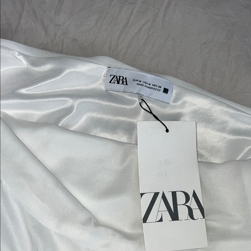 Zara White Ruffle Hem Dress - Picture 8 of 9